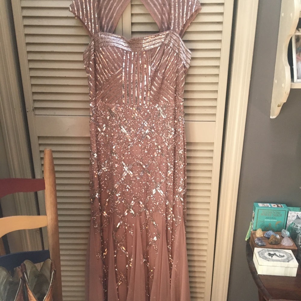 Adarinna Papell rose sequin dress size 12